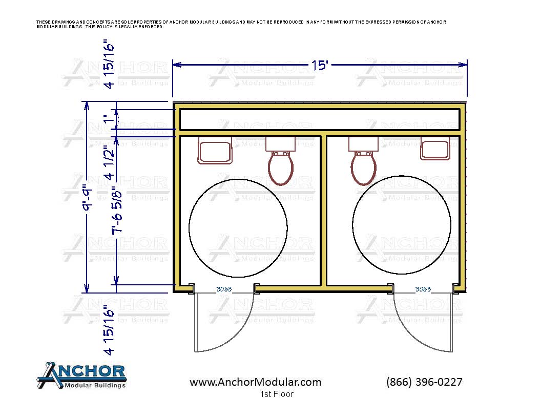 Modular Restroom And Bathroom Floor Plans